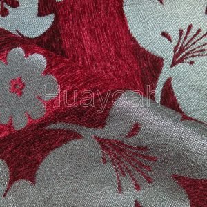 chenille flower sofa fabric backside