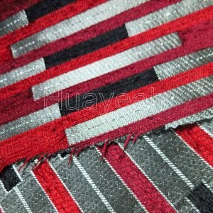 chenille jacquard stripe fabric backside