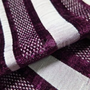 purple stripe fabric close look