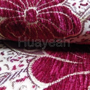 jacquard floral chenille fabric close look