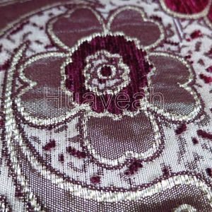 jacquard floral chenille fabric close look