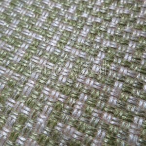 linen look plaid chenille fabric close look