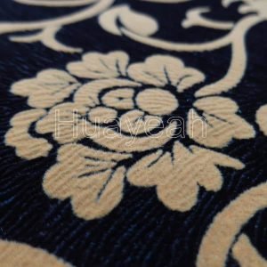 floral flocking fabric close look