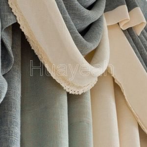 linen curtain fabric close look