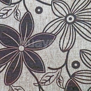 flower pattern imitated linen sofa fabric close look