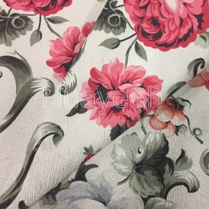 printed velvet polyester fabric close side