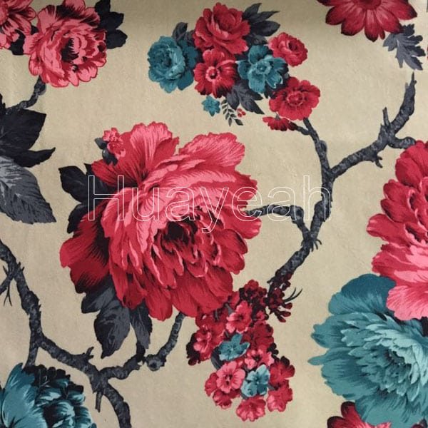 floral printing velour upholstery fabric huayeah fabric